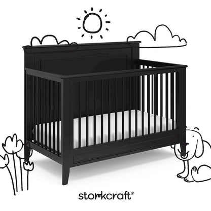 Solstice 5-in-1 Convertible Crib - Black