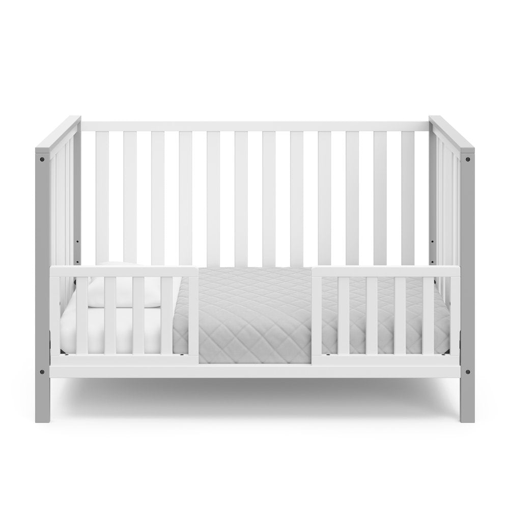 Storkcraft Modern Pacific 4-In-1 Convertible Crib - White/Pebble Gray