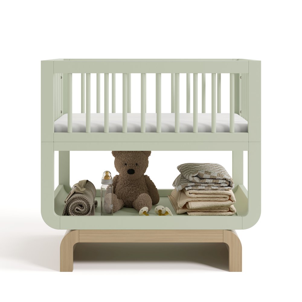 Santorini Deluxe 3-in-1 Convertible Bassinet - Sage/Driftwood