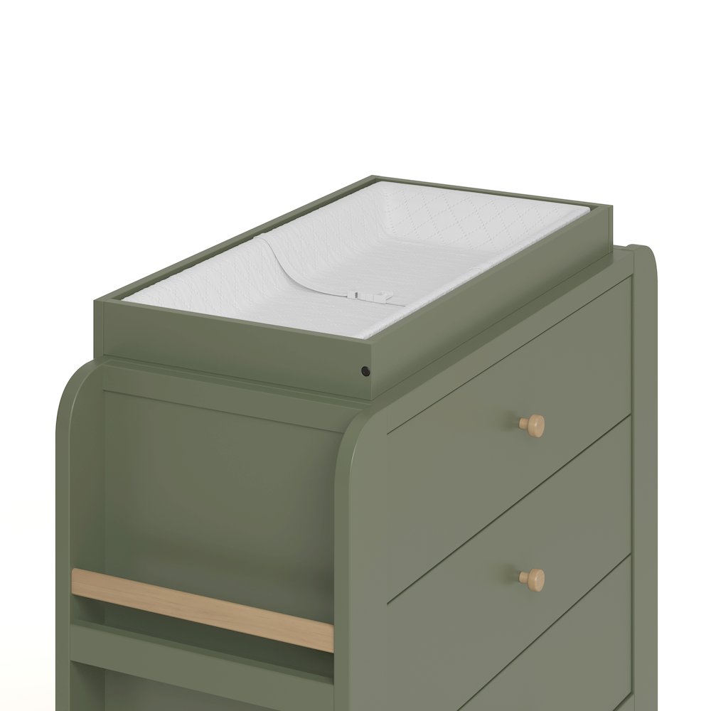 Read-With-Me 3 Drawer Chest with Topper -Olive/Driftwood