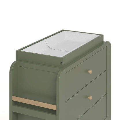 Read-With-Me 3 Drawer Chest with Topper -Olive/Driftwood