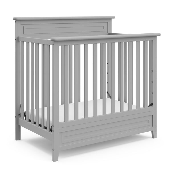 Storkcraft Petal 4-in-1 Convertible Mini Crib, Pebble Gray