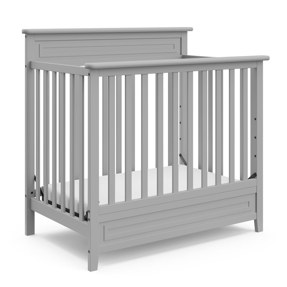 Storkcraft Petal 4-in-1 Convertible Mini Crib, Pebble Gray