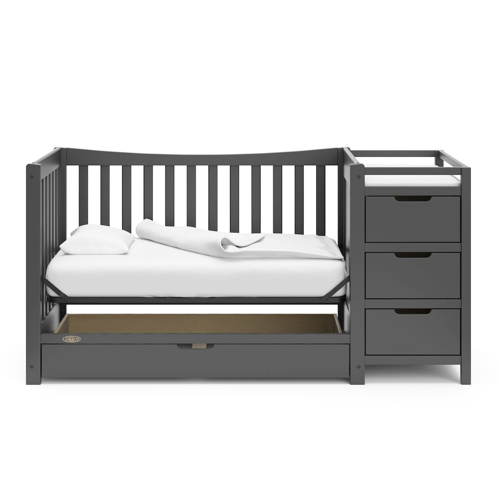 Graco Remi All-in-One Convertible Crib with Drawer and Changer (Gray)