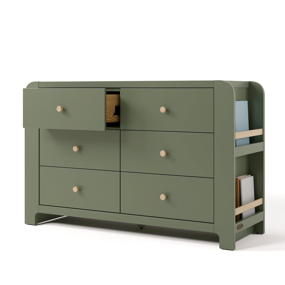Read-With-Me 6 Drawer Dresser-Olive/Driftwood