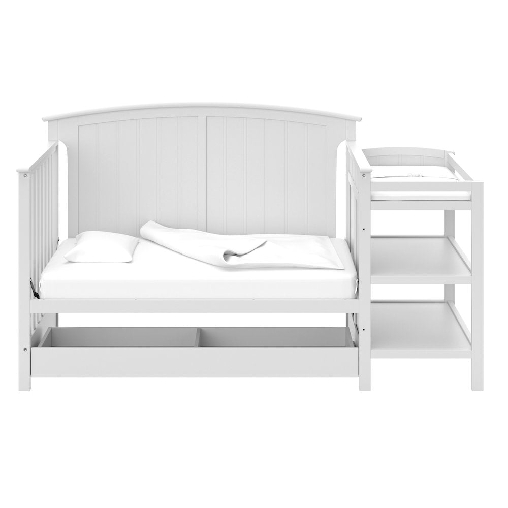 Steveston 5-in-1 Convertible Crib and Changer with Drawer - White