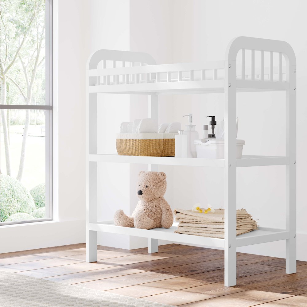 Storkcraft Pasadena Changing Table with Water-Resistant Changing Pad - White