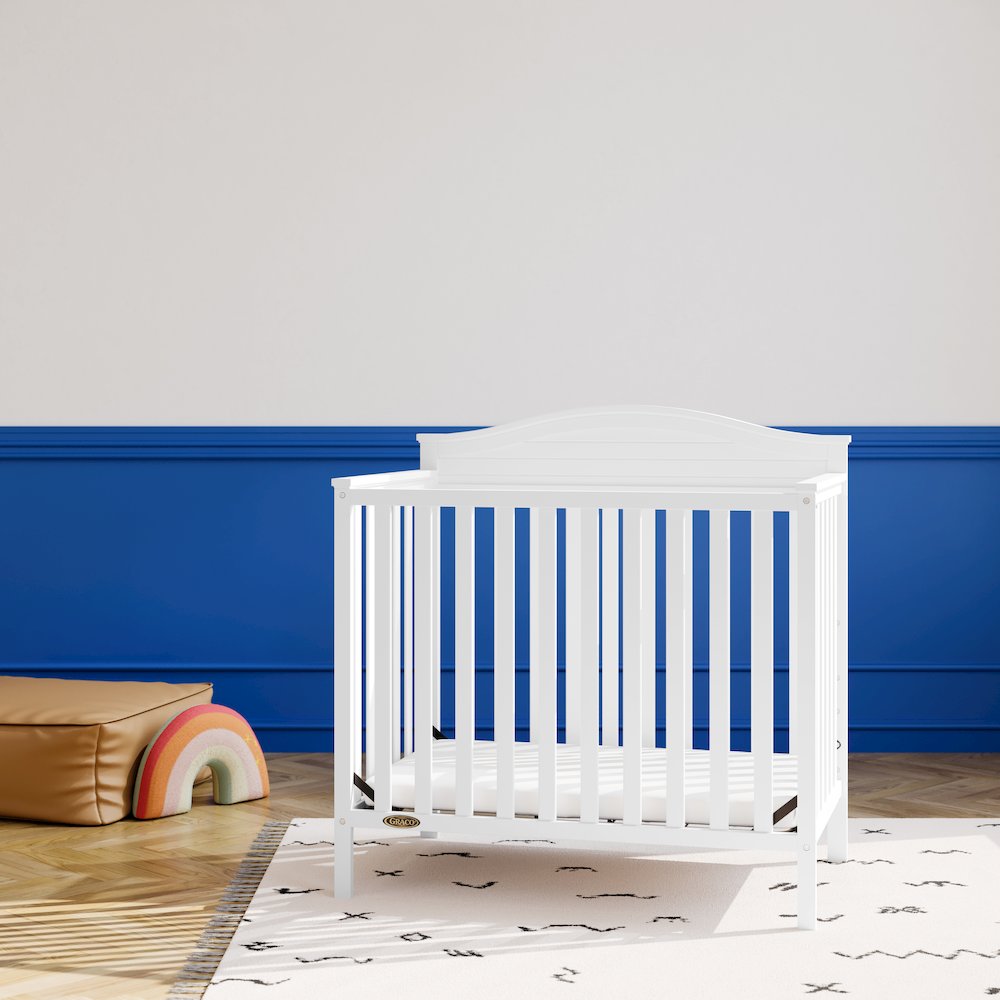 Graco Stella 4-in-1 Convertible Mini Crib with Bonus Mattress - White