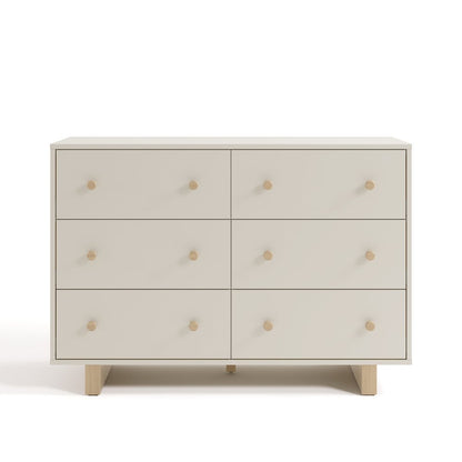 Texas 6 Drawer Dresser-Frosted Oat/Driftwood