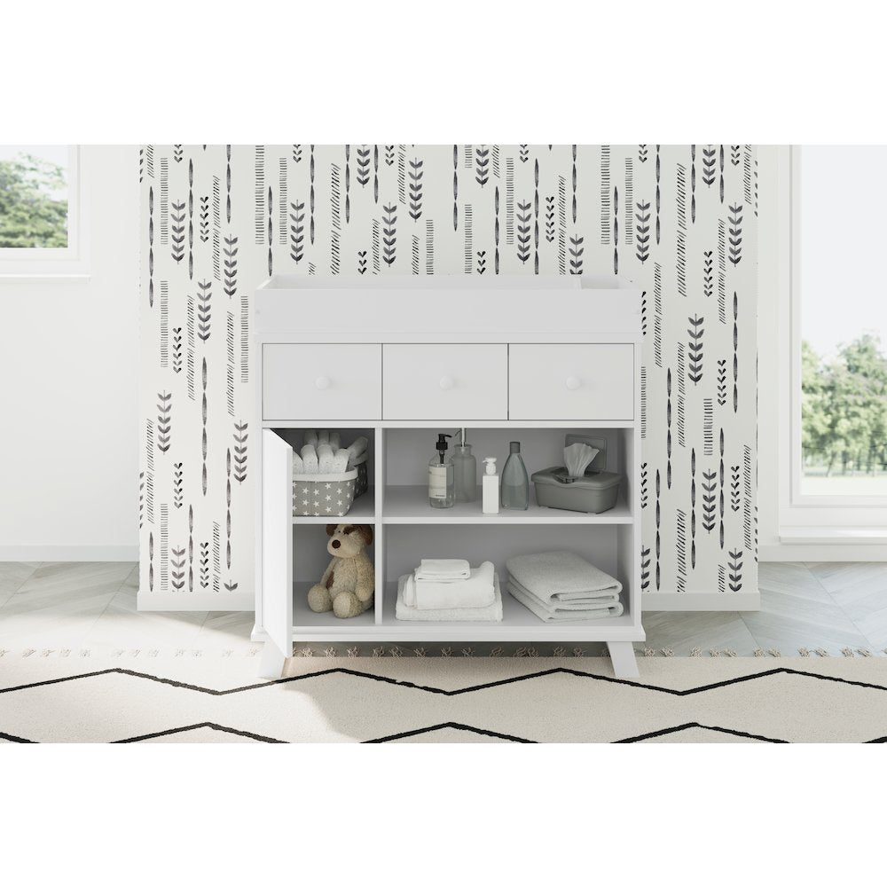 Storkcraft Modern Nursery Changing Table Dresser - White