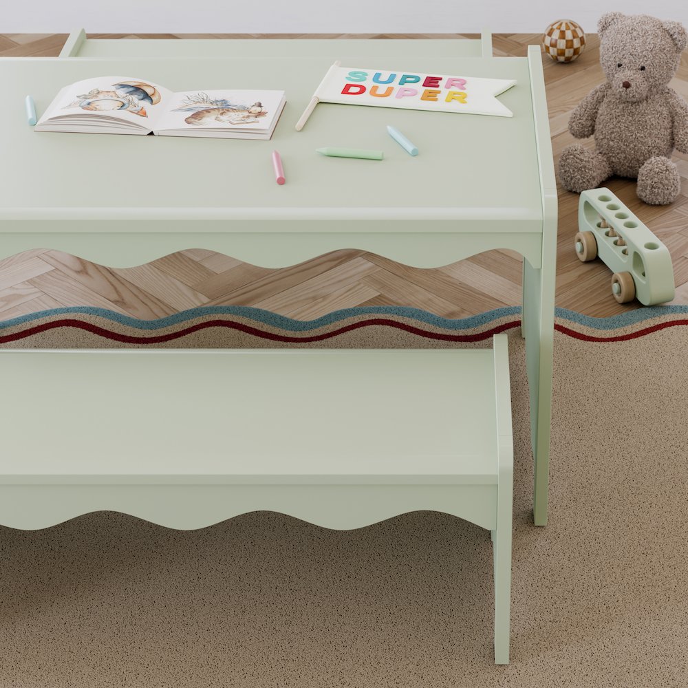 Casablanca Table & Bench Set-Sage