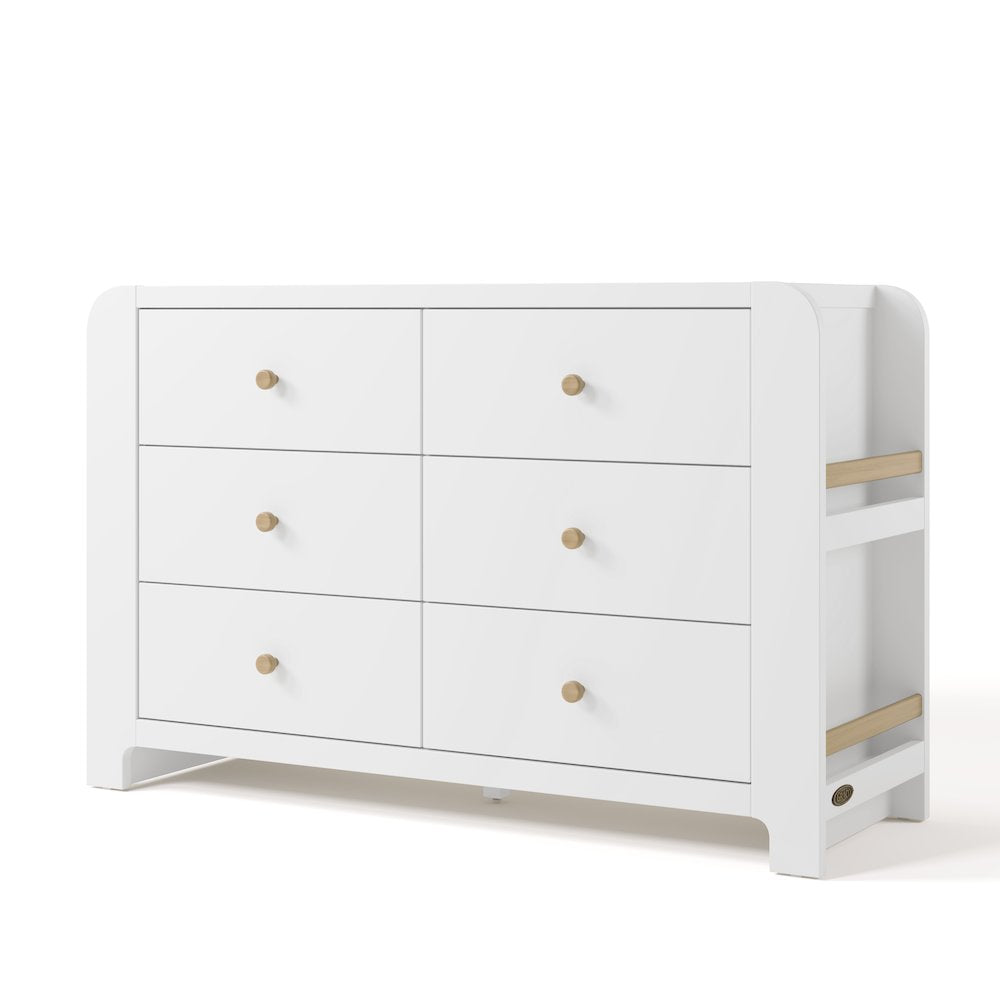 Read-With-Me 6 Drawer Dresser-White/Driftwood
