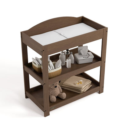 Customizable Changing Table with Water-Resistant Changing Pad - Hazelnut