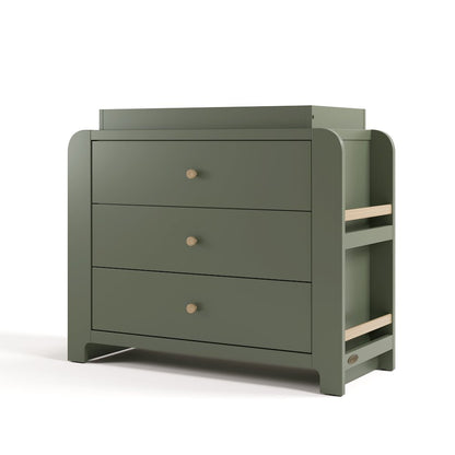 Read-With-Me 3 Drawer Chest with Topper -Olive/Driftwood