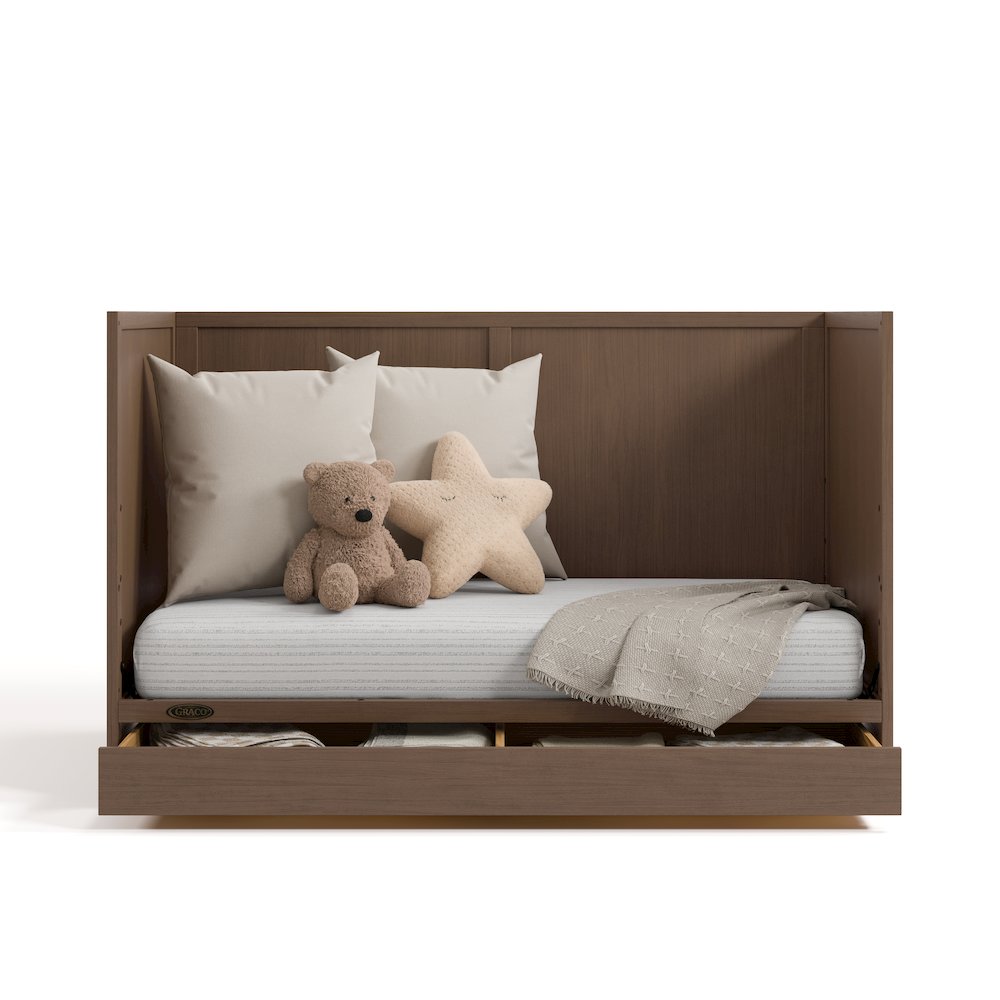 Theo 3-in-1 Convertible Crib with Drawer - Hazelnut