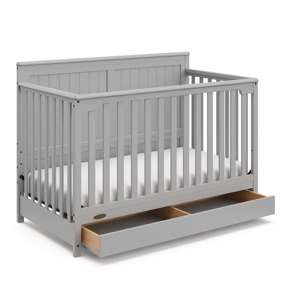 Graco Hadley 5-in-1 Convertible Crib with Drawer (Pebble Gray)