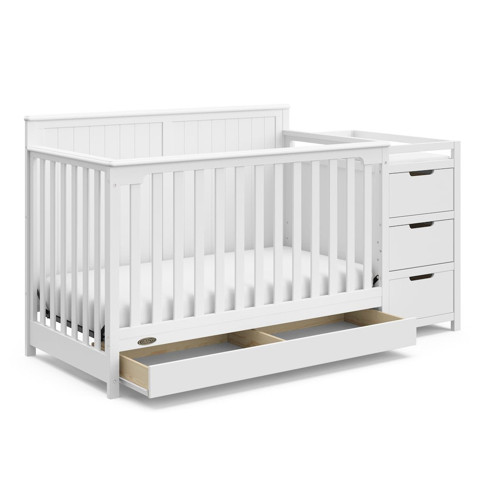 Graco Hadley 5-in-1 Convertible Crib and Changer with Drawer (White)