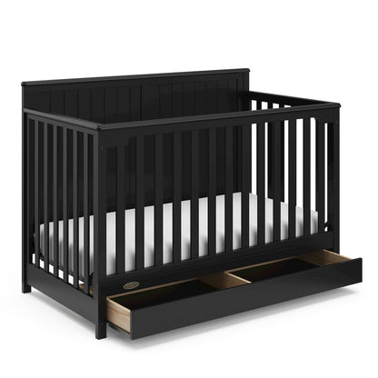 Graco Hadley 5-in-1 Convertible Crib with Drawer (Black)
