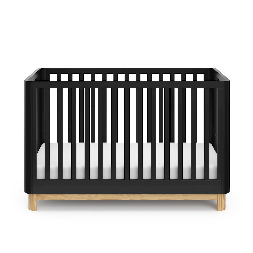 Storkcraft Santos 3-in-1 Convertible Crib (Black with Natural)