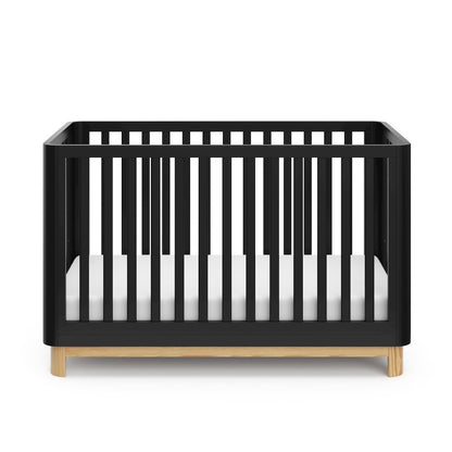 Storkcraft Santos 3-in-1 Convertible Crib (Black with Natural)