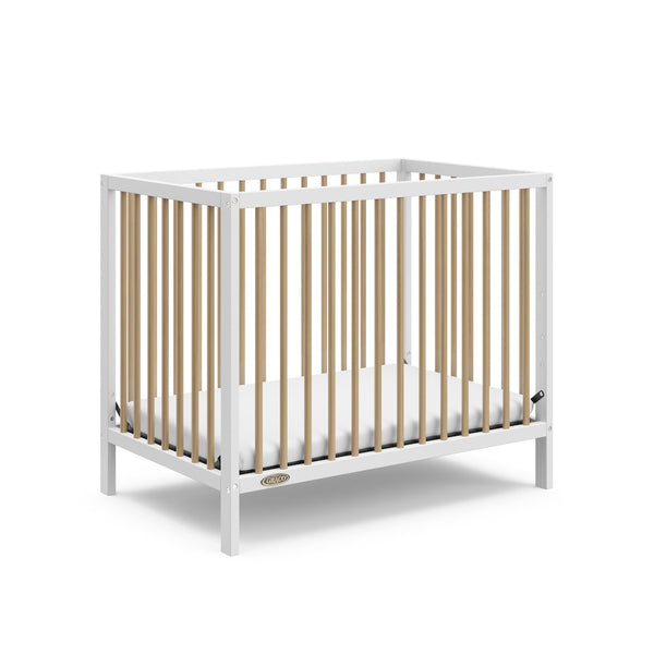 Graco Teddi 4-in-1 Convertible Mini Crib - White with Driftwood