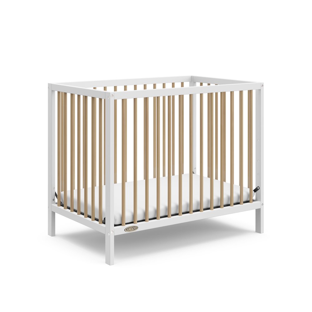 Graco Teddi 4-in-1 Convertible Mini Crib - White with Driftwood