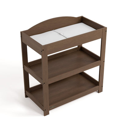 Customizable Changing Table with Water-Resistant Changing Pad - Hazelnut
