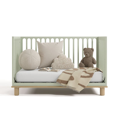 Deluxe 3-in-1 Convertible Crib with Bonus Toddler Guardrail, Sage with Driftwood