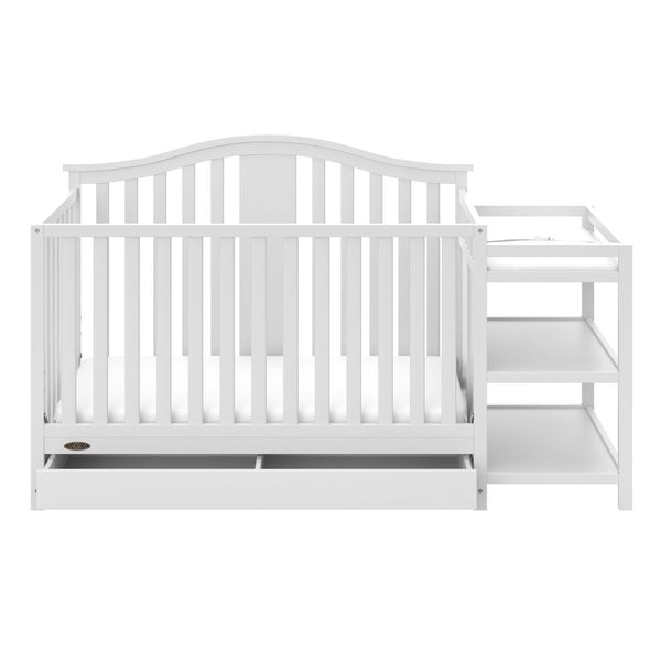 Graco Solano 4-in-1 Convertible Crib & Changer with Drawer - White