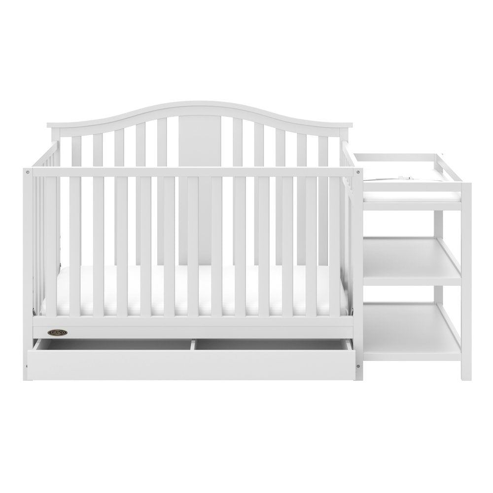 Graco Solano 4-in-1 Convertible Crib & Changer with Drawer - White