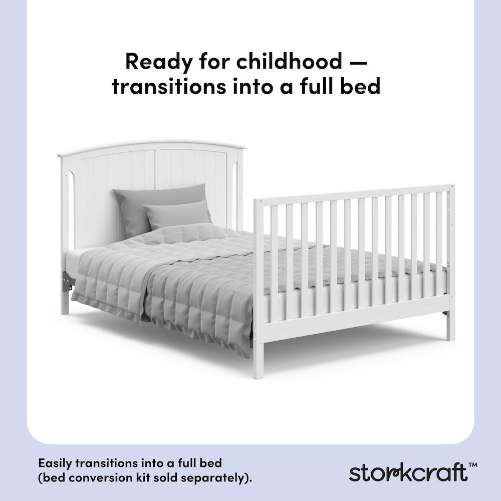 Steveston 5-in-1 Convertible Crib and Changer with Drawer - White