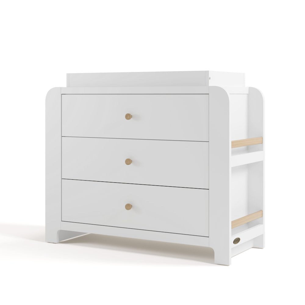 Read-With-Me 3 Drawer Chest with Topper -White/Driftwood