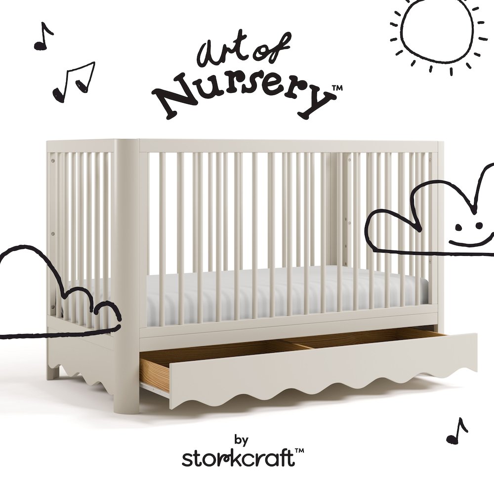 Casablanca Crib With Drawer-Frosted Oat