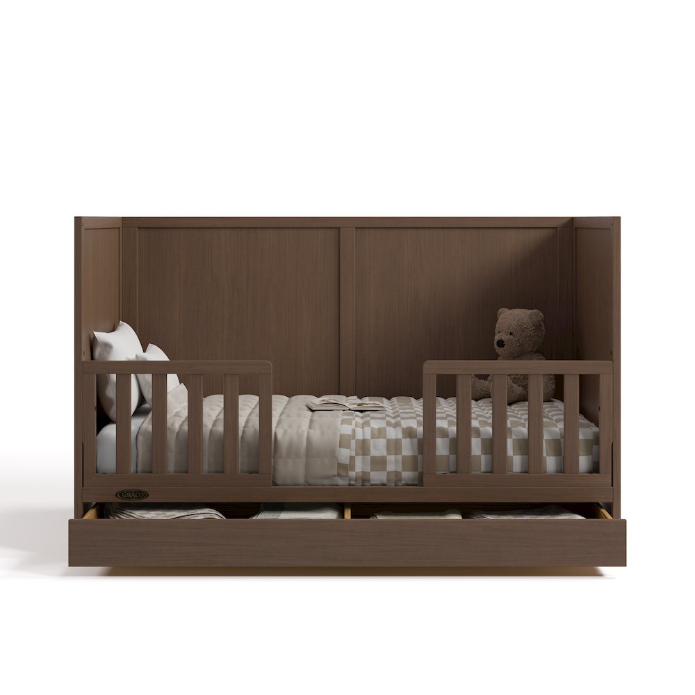 Theo 3-in-1 Convertible Crib with Drawer - Hazelnut