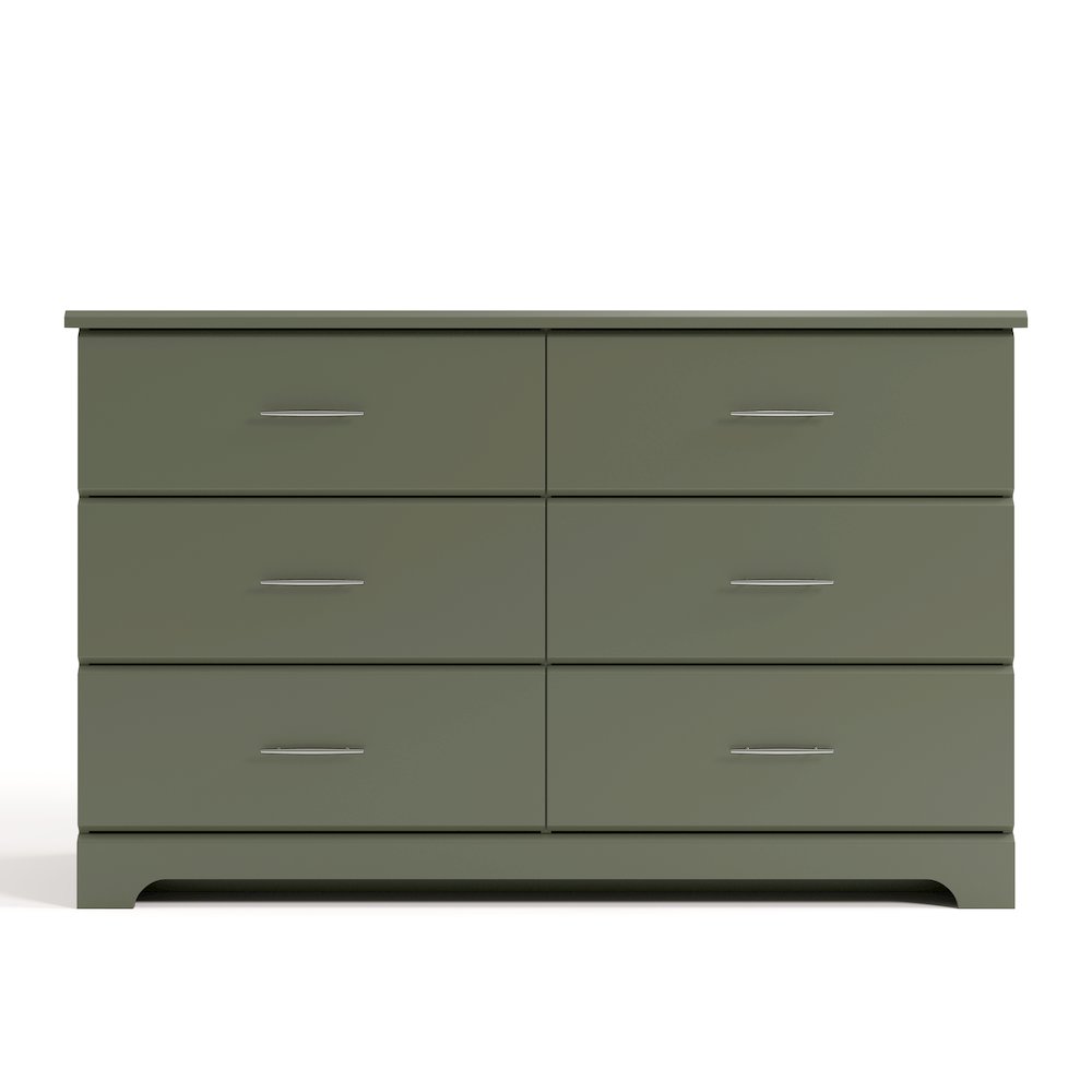 Brookside 6-Drawer Dresser- Olive