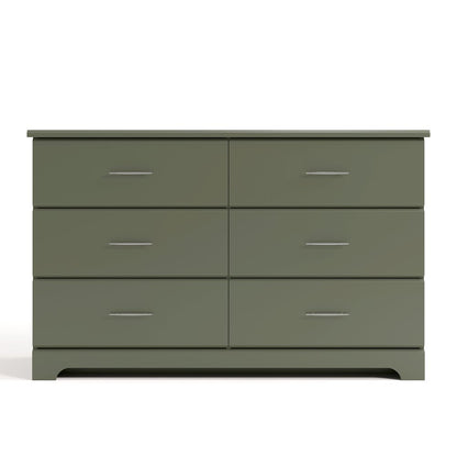 Brookside 6-Drawer Dresser- Olive