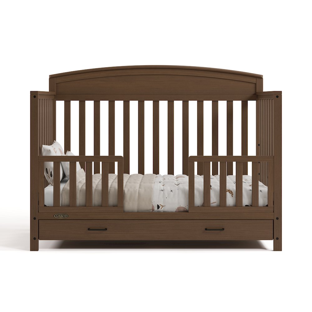 Benton Convertible Crib With Drawer-Hazelnut