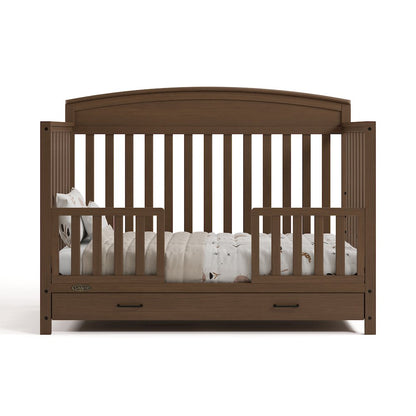 Benton Convertible Crib With Drawer-Hazelnut