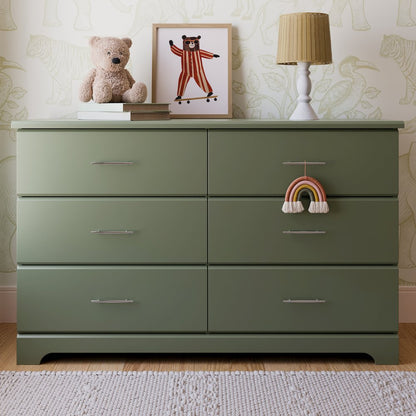 Brookside 6-Drawer Dresser- Olive