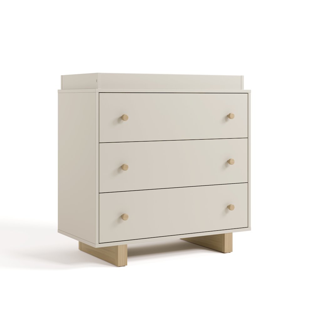 Texas 3 Drawer Chest with Topper-Frosted Oat/Driftwood