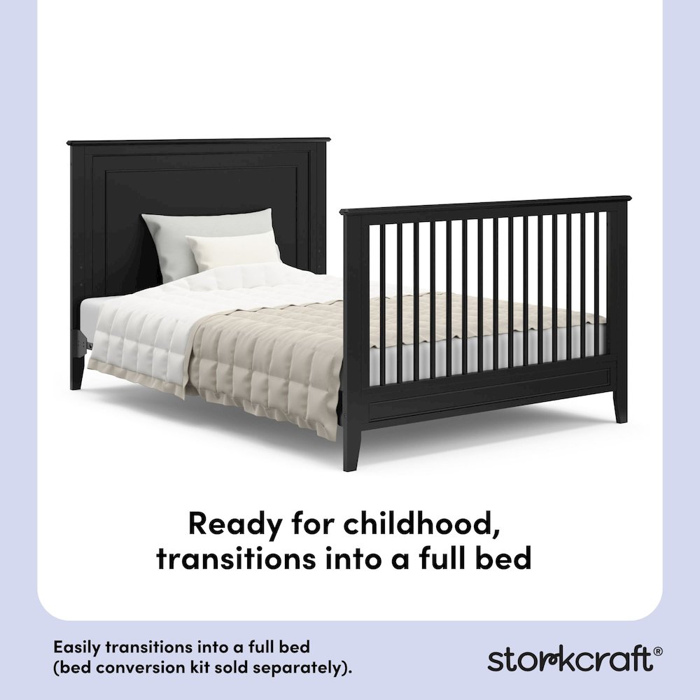 Solstice 5-in-1 Convertible Crib - Black