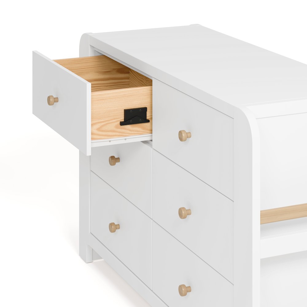 Read-With-Me 6 Drawer Dresser-White/Driftwood