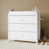 Olivia 3 Drawer Chest with Topper-White