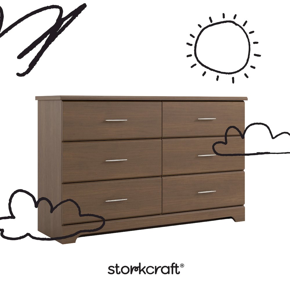Brookside 6-Drawer Dresser- Hazelnut