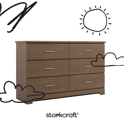 Brookside 6-Drawer Dresser- Hazelnut
