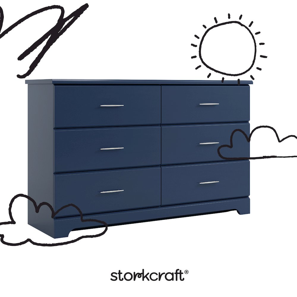 Brookside 6-Drawer Dresser- Midnight Blue