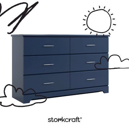 Brookside 6-Drawer Dresser- Midnight Blue