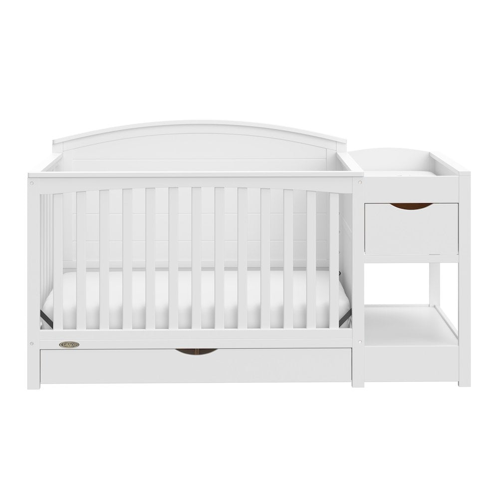 Graco Bellwood 5-in-1 Convertible Crib & Changer with Drawer (White)