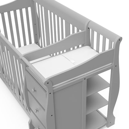 Storkcraft Portofino 4-in-1 Convertible Crib and Changer - Pebble Gray