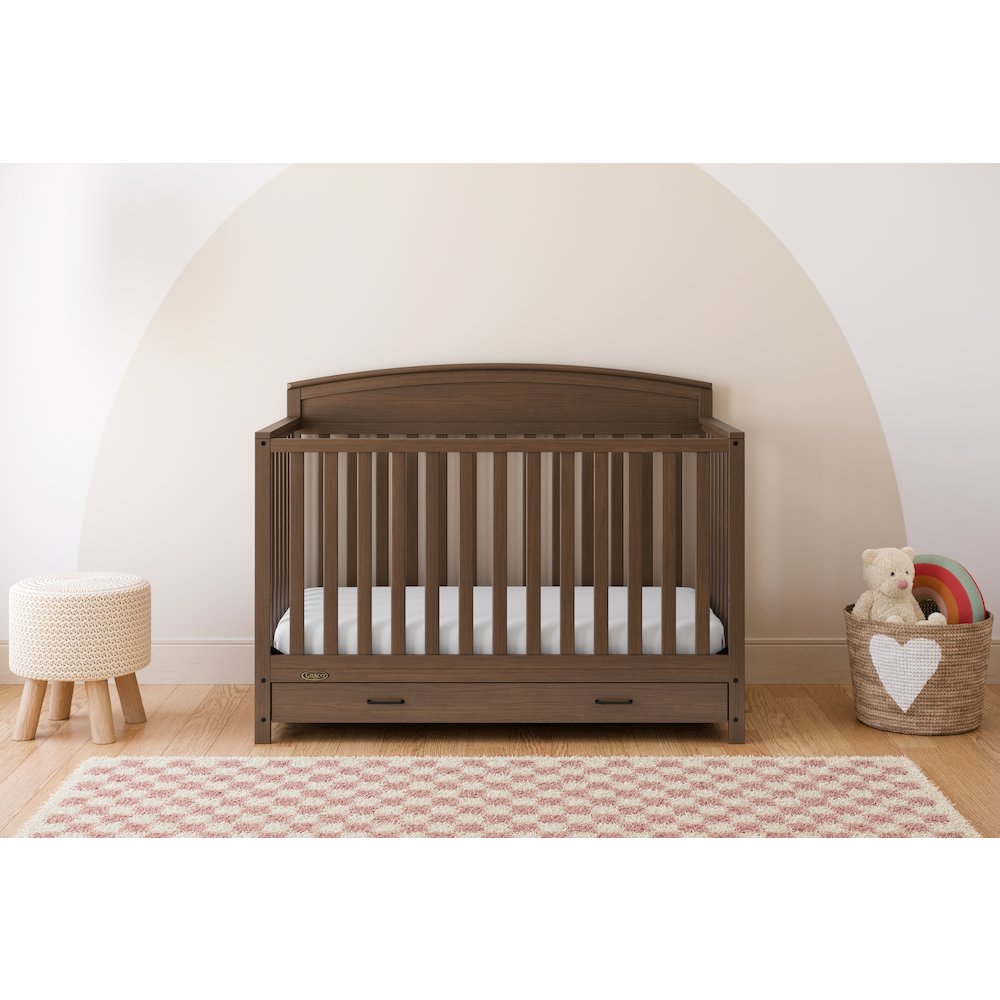 Benton Convertible Crib With Drawer-Hazelnut